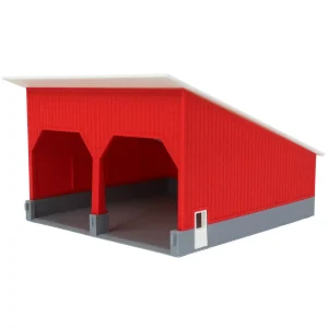 Outback Toys 3D Print & Small Accessories<1/64 The Double Bay 40ft x 40ft Cattle Shed, Red/White, 3D Printed