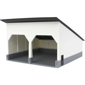 Outback Toys 3D Print & Small Accessories<1/64 The Double Bay 40ft x 40ft Cattle Shed, Black/White, 3D Printed