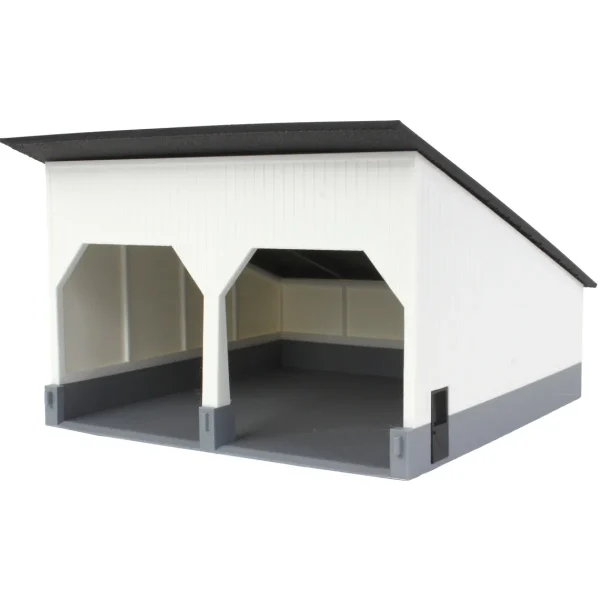 Outback Toys 3D Print & Small Accessories<1/64 The Double Bay 40ft x 40ft Cattle Shed, Black/White, 3D Printed