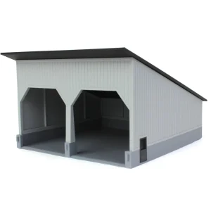 Outback Toys 3D Print & Small Accessories<1/64 The Double Bay 40ft x 40ft Cattle Shed, Gray/Black, 3D Printed