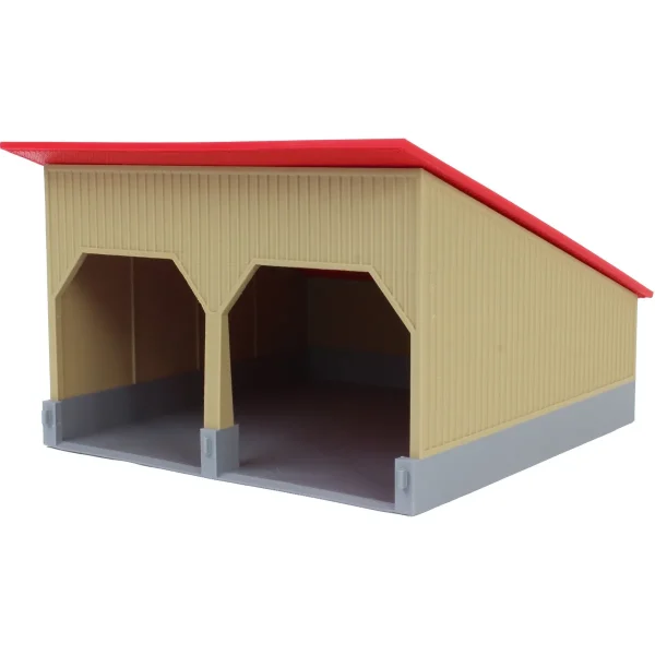 Outback Toys 3D Print & Small Accessories<1/64 The Double Bay 40ft x 40ft Cattle Shed, Tan & Red, 3D Printed