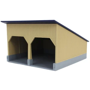 Outback Toys 3D Print & Small Accessories<1/64 The Double Bay 40ft x 40ft Cattle Shed, Tan & Navy, 3D Printed