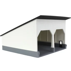 Outback Toys 3D Print & Small Accessories<1/64 The Double Bay 40ft x 40ft Cattle Shed, Black/White, 3D Printed