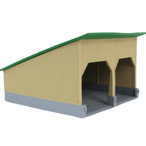 Outback Toys 3D Print & Small Accessories<1/64 The Double Bay 40ft x 40ft Cattle Shed, Tan & Green, 3D Printed
