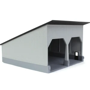 Outback Toys 3D Print & Small Accessories<1/64 The Double Bay 40ft x 40ft Cattle Shed, Gray/Black, 3D Printed