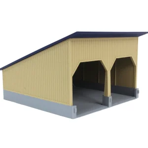 Outback Toys 3D Print & Small Accessories<1/64 The Double Bay 40ft x 40ft Cattle Shed, Tan & Navy, 3D Printed