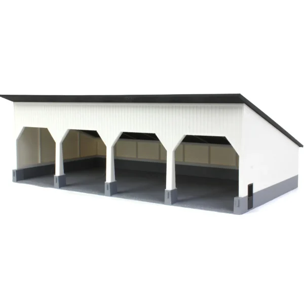Outback Toys 3D Print & Small Accessories<1/64 The Quad Bay 40ft x 80ft Cattle Shed, Black/White, 3D Printed