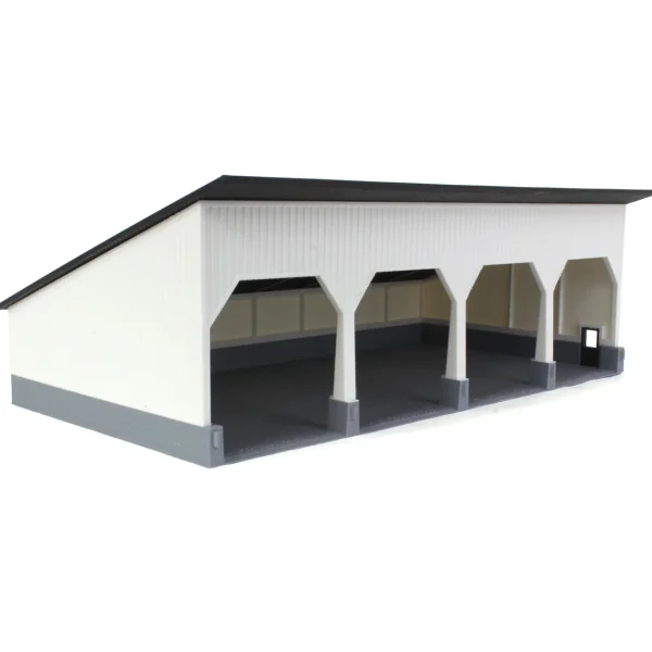 Outback Toys 3D Print & Small Accessories<1/64 The Quad Bay 40ft x 80ft Cattle Shed, Black/White, 3D Printed
