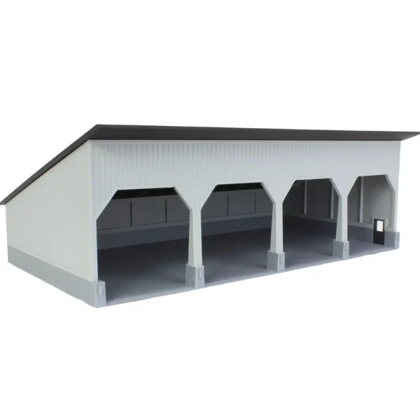 Outback Toys 3D Print & Small Accessories<1/64 The Quad Bay 40ft x 80ft Cattle Shed, Gray/Black, 3D Printed