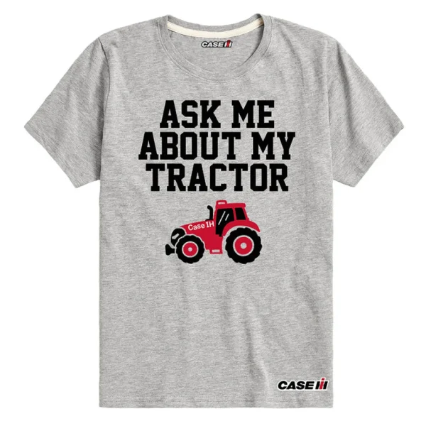 Outback Toys Case Ih & Ji Case<Toddler Case IH Ask Me About My Tractor Gray Short Sleeve Shirt