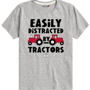 Outback Toys Ih Farmall<Toddler IH Easily Distracted by Tractors Gray Short Sleeve T-Shirt