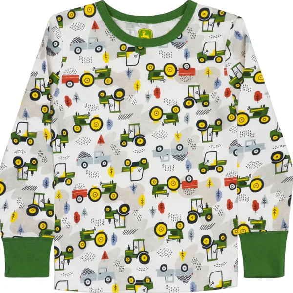 Outback Toys John Deere<Toddler John Deere Farm Time White Long Sleeve Pajama Set