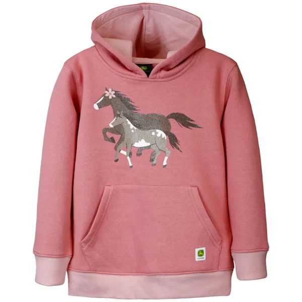 Outback Toys John Deere<Toddler John Deere Mama Foal Pink Fleece Hooded Sweatshirt