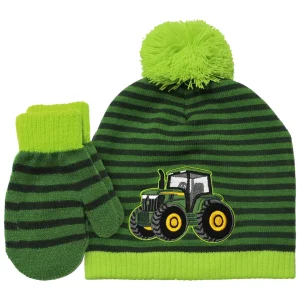 Outback Toys John Deere<Toddler John Deere Tractor Knit Beanie & Mitten Set