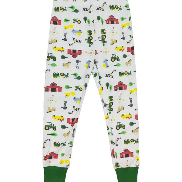 Outback Toys John Deere<Toddler John Deere White & Green Farmland Short Sleeve Pajama Set