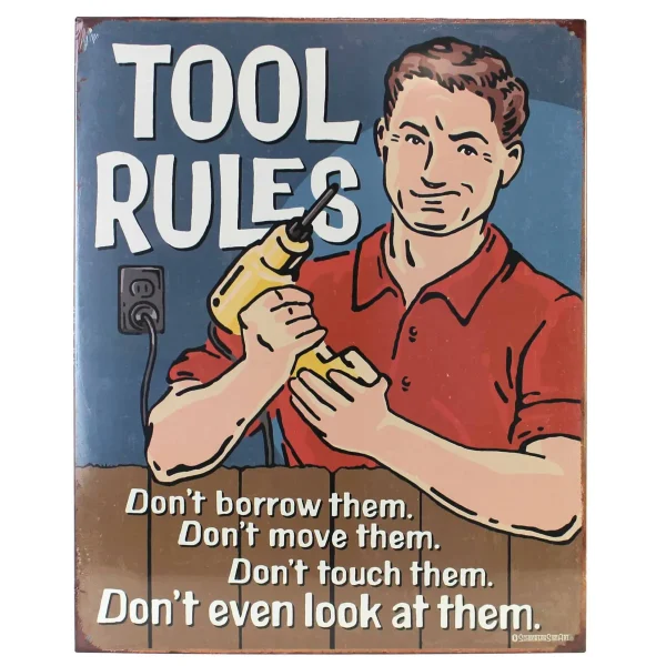 Outback Toys Branded Signs<Tool Rules 12in x 18in Metal Tin Sign