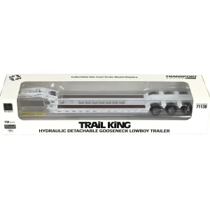 Manufacturer_Diecast Masters Lowboys & Flatbeds<1/50 Trail King TK120 HDG Lowboy Trailer (White Regular Version)