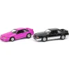 Manufacturer_Greenlight Collectibles Cars & Suvs<1/64 Twin Pack 1988 Ford Mustang GT Stock & Modified Set, Black/Silver & Pink, LP Diecast Project Garage
