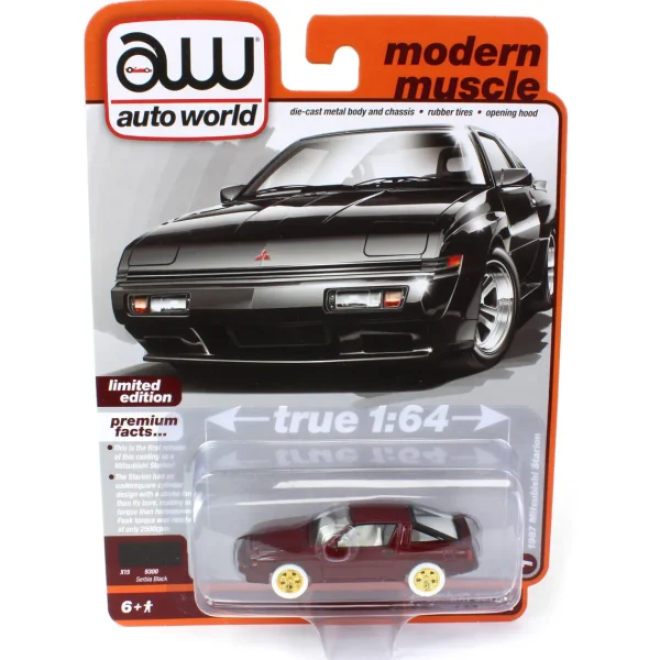 Manufacturer_Auto World Cars & Suvs<Ultra Red ~ 1/64 Auto World 1987 Mitsubishi Starion, Serbia Black