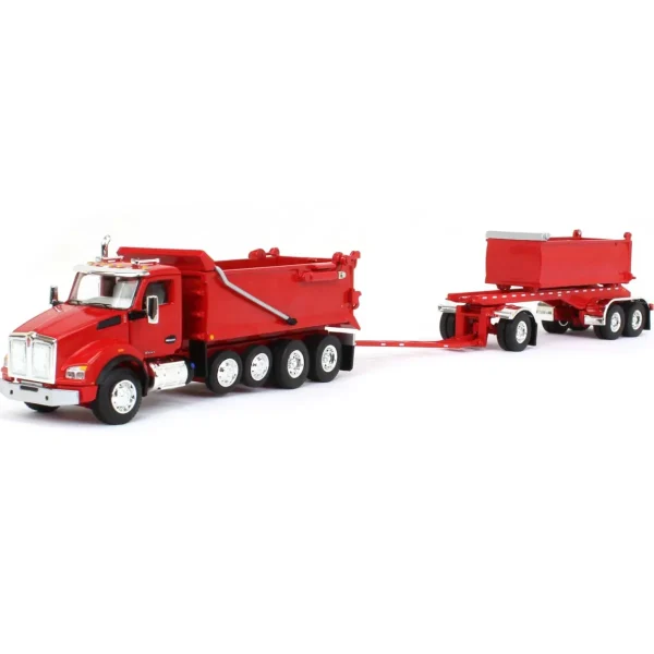 Manufacturer_DCP by First Gear Dump Trucks<1/64 Viper Red Kenworth T880 Rogue Dump w/ Rogue Transfer Dump Trailer, DCP by First Gear