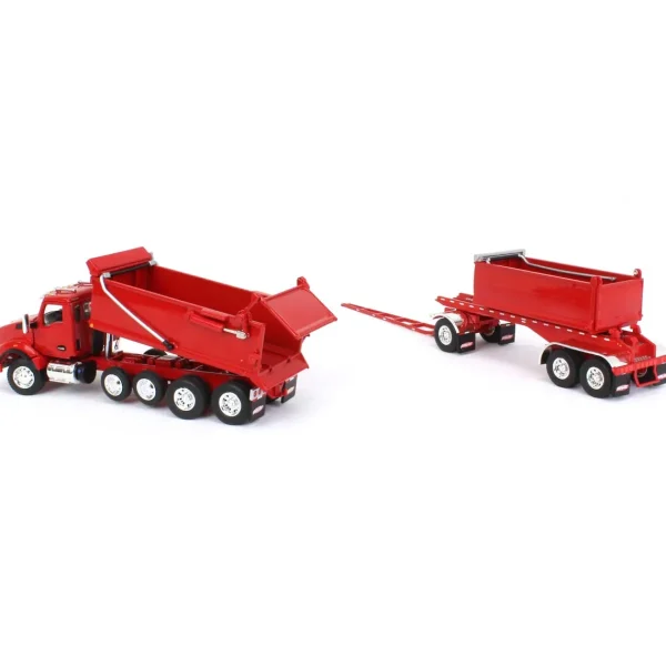 Manufacturer_DCP by First Gear Dump Trucks<1/64 Viper Red Kenworth T880 Rogue Dump w/ Rogue Transfer Dump Trailer, DCP by First Gear
