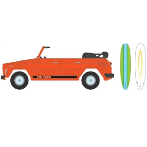 Manufacturer_Greenlight Collectibles Cars & Suvs<1/64 1971 Volkswagen Thing with Surfboards, Hobby Shop Series 14
