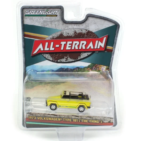 Manufacturer_Greenlight Collectibles Cars & Suvs<1/64 1973 Volkswagen Thing, Yellow with Stripes, All-Terrain Series 14