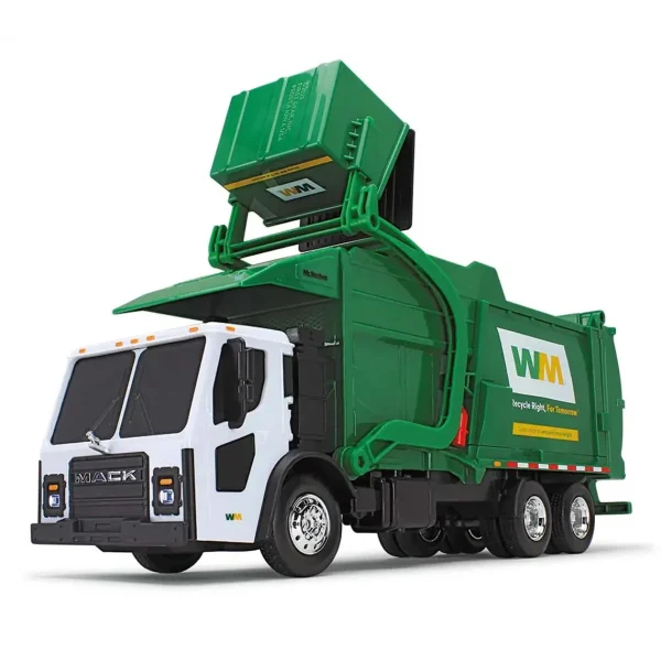 Manufacturer_First Gear, Inc. Tow & Straight Trucks<1/25 Waste Management Mack LR Refuse Truck w/ Lights & Sounds, McNeilus Meridian Front Loader & Bin