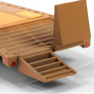 Manufacturer_Greenlight Collectibles Lowboys & Flatbeds<1/64 Weathered Gooseneck Trailer with Red & White Conspicuity Stripes, Hobby Exclusive