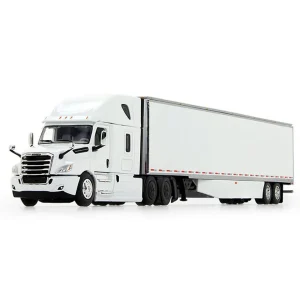 Manufacturer_DCP by First Gear Box Trucks & Trailers<1/64 White 2018 Freightliner Cascadia Sleeper & Utility Trailer w/ Skirts, DCP by First Gear