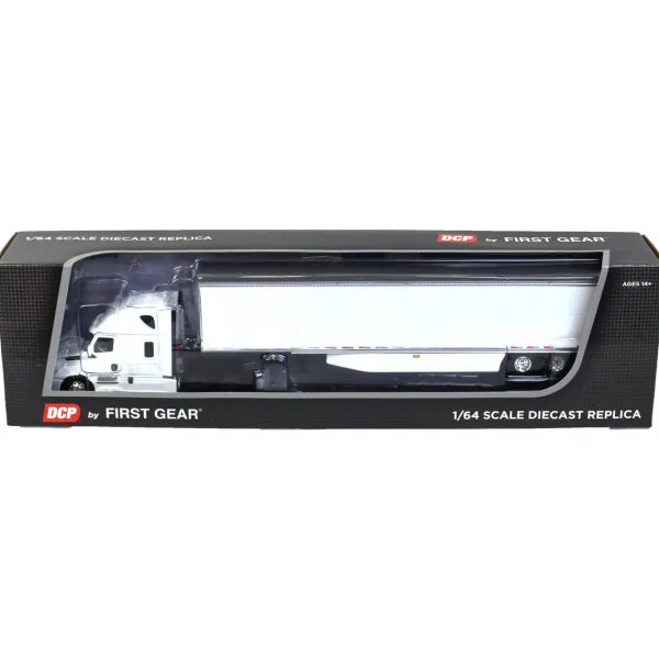 Manufacturer_DCP by First Gear Box Trucks & Trailers<1/64 White 2018 Freightliner Cascadia Sleeper & Utility Trailer w/ Skirts, DCP by First Gear