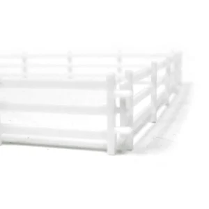 Manufacturer_Standi Toys Standi Toys<1/64 White 3 Rail Fence 6in Sections, 6 Pack