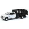 Manufacturer_Greenlight Collectibles Dump Trucks<1/64 White 2018 Ram 3500 Dually with Black Stake Bed, Outback Toys Exclusive