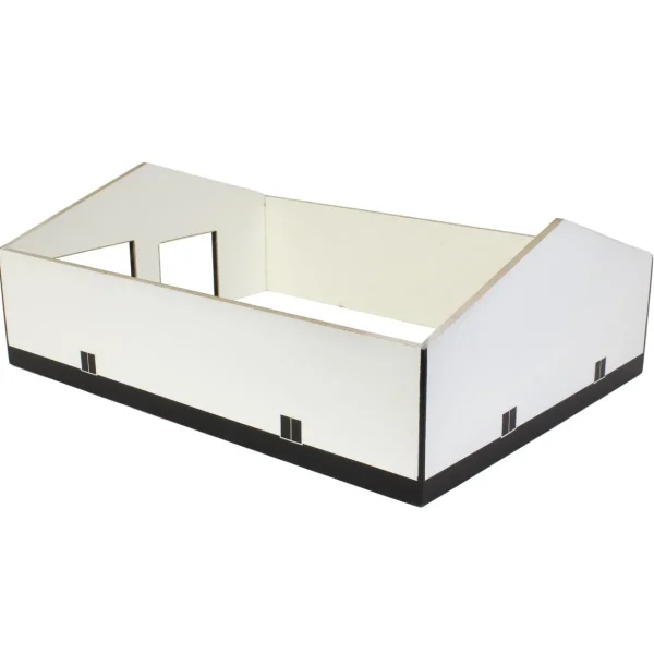 Outback Toys Wooden Barns & Large Accessories<1/64 White & Black 2 Door 60ft x 80ft Wooden Tractor or Truck Shop