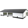 Outback Toys Wooden Barns & Large Accessories<1/64 White & Black 60ft x 120ft Wooden Implement Shed with Double Side Doors