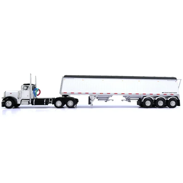 Manufacturer_DCP by First Gear Agricultural Trucks<1/64 White & Black Peterbilt 379 Day Cab with Lode King Grain Trailer, DCP by First Gear