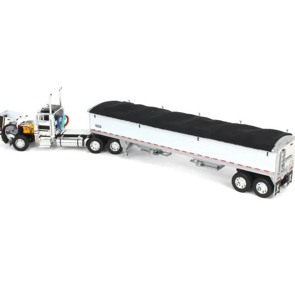 Manufacturer_DCP by First Gear Agricultural Trucks<1/64 White & Black Peterbilt 379 Day Cab with White Wilson Pacesetter Grain Trailer, DCP by First Gear