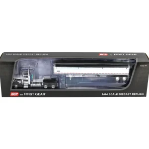 Manufacturer_DCP by First Gear Agricultural Trucks<1/64 White & Black Peterbilt 379 Day Cab with White Wilson Pacesetter Grain Trailer, DCP by First Gear
