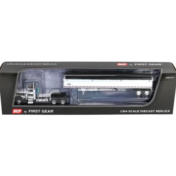 Manufacturer_DCP by First Gear Agricultural Trucks<1/64 White & Black Peterbilt 379 Day Cab with White Wilson Pacesetter Grain Trailer, DCP by First Gear