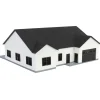 Outback Toys 3D Print & Small Accessories<1/64 White & Black “The Ranch” Farm House w/ Opening Garage & Back Deck, 3D Printed