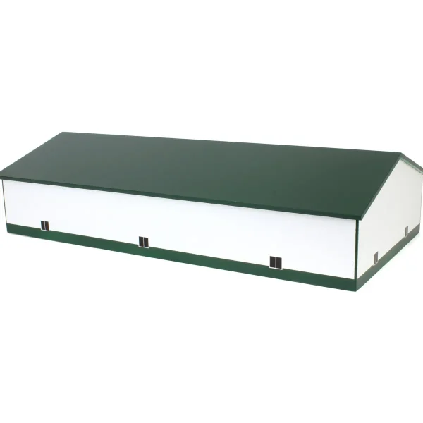 Outback Toys Wooden Barns & Large Accessories<1/64 White & Forest Green 60ft x 120ft Wooden Implement Shed with Double Side Doors