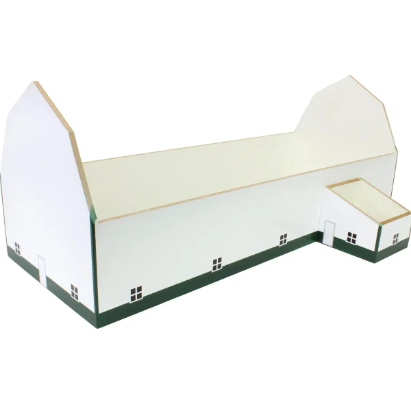 Outback Toys Wooden Barns & Large Accessories<1/64 White & Forest Green 60ft x 120ft Wooden Dairy Barn with Milk House