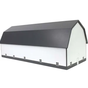 Outback Toys Wooden Barns & Large Accessories<1/64 White & Gray 60ft x 120ft Wooden Dairy Barn with Milk House