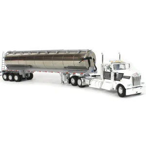 Manufacturer_DCP by First Gear Tanker Trucks<1/64 White & Gray Kenworth W900L Day Cab with Walinga Bulk Feed Tank Trailer, DCP by First Gear
