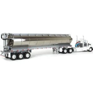 Manufacturer_DCP by First Gear Tanker Trucks<1/64 White & Gray Kenworth W900L Day Cab with Walinga Bulk Feed Tank Trailer, DCP by First Gear