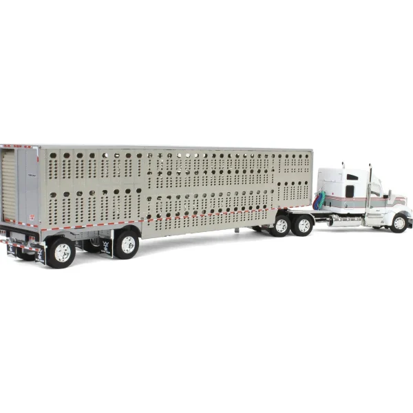 Manufacturer_DCP by First Gear Agricultural Trucks<1/64 White & Gray Kenworth W990 with Wilson Silverstar Livestock Trailer, DCP by First Gear