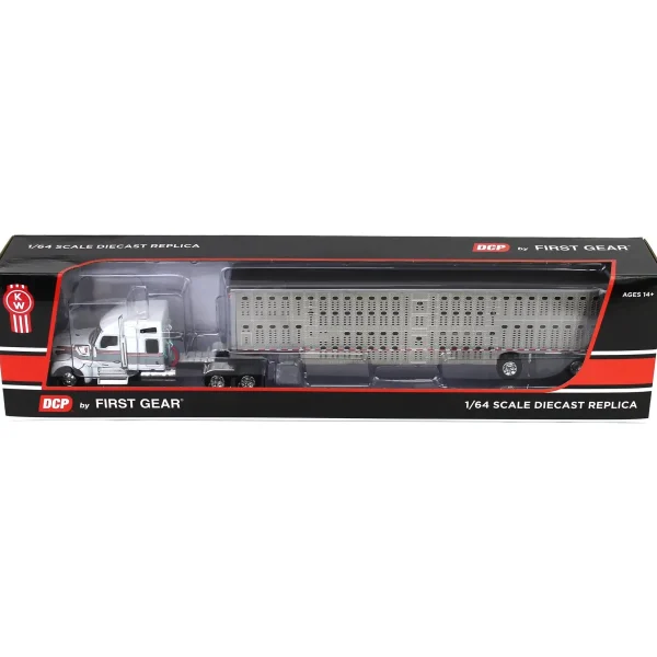 Manufacturer_DCP by First Gear Agricultural Trucks<1/64 White & Gray Kenworth W990 with Wilson Silverstar Livestock Trailer, DCP by First Gear