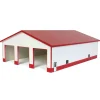 Outback Toys Wooden Barns & Large Accessories<1/64 White & Red 3 Door 60ft x 80ft Wooden Implement or Shop Building