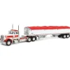 Manufacturer_DCP by First Gear Agricultural Trucks<1/64 White & Red Peterbilt 379 Day Cab with White Wilson Pacesetter Grain Trailer, DCP by First Gear