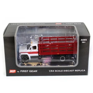 Manufacturer_DCP by First Gear Tow & Straight Trucks<1/64 White & Red 1970s GMC 6500 Stake Truck, DCP by First Gear